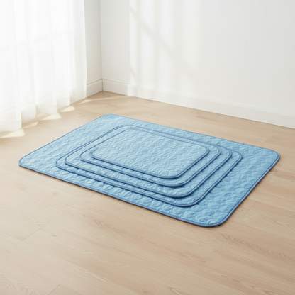 Stacked blue mats